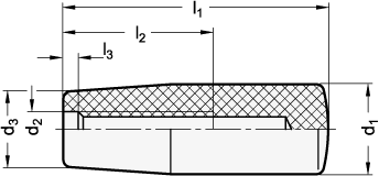 Zylinderknopf Ø 18, M8  Duroplast, schwarz glänzend