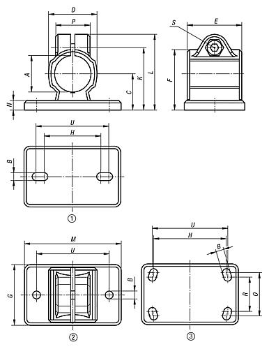 Rohrverbinder Flansch, Rundrohr, Aluminium, Zeichnung