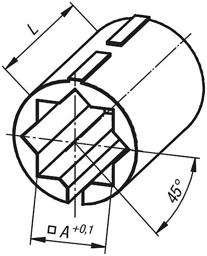 Reduzierhülsen rund, für Vierkantrohre, Zeichnung